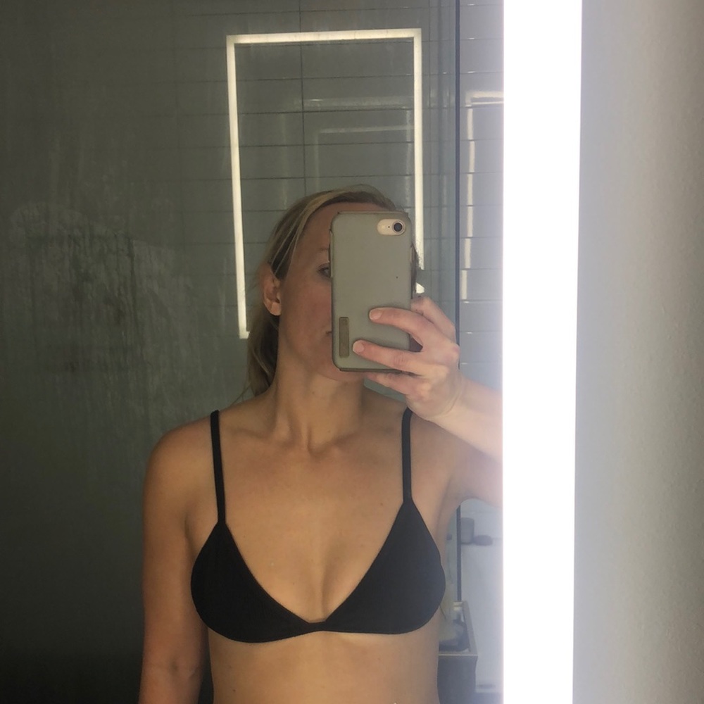 Static Swimwear Black textured Bikini Top